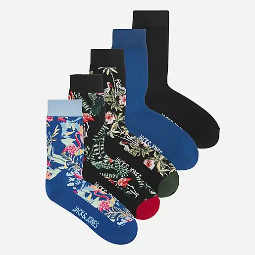 LOT DE 5 PAIRES DE CHAUSETTES JACK AND JONES JACBIRD FLOWERS