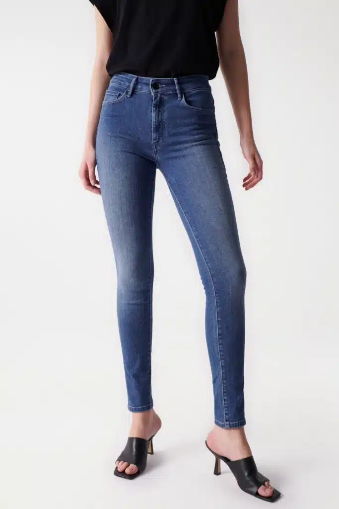 Jean bleu push up femme Salsa, coupe skinny, taille haute
