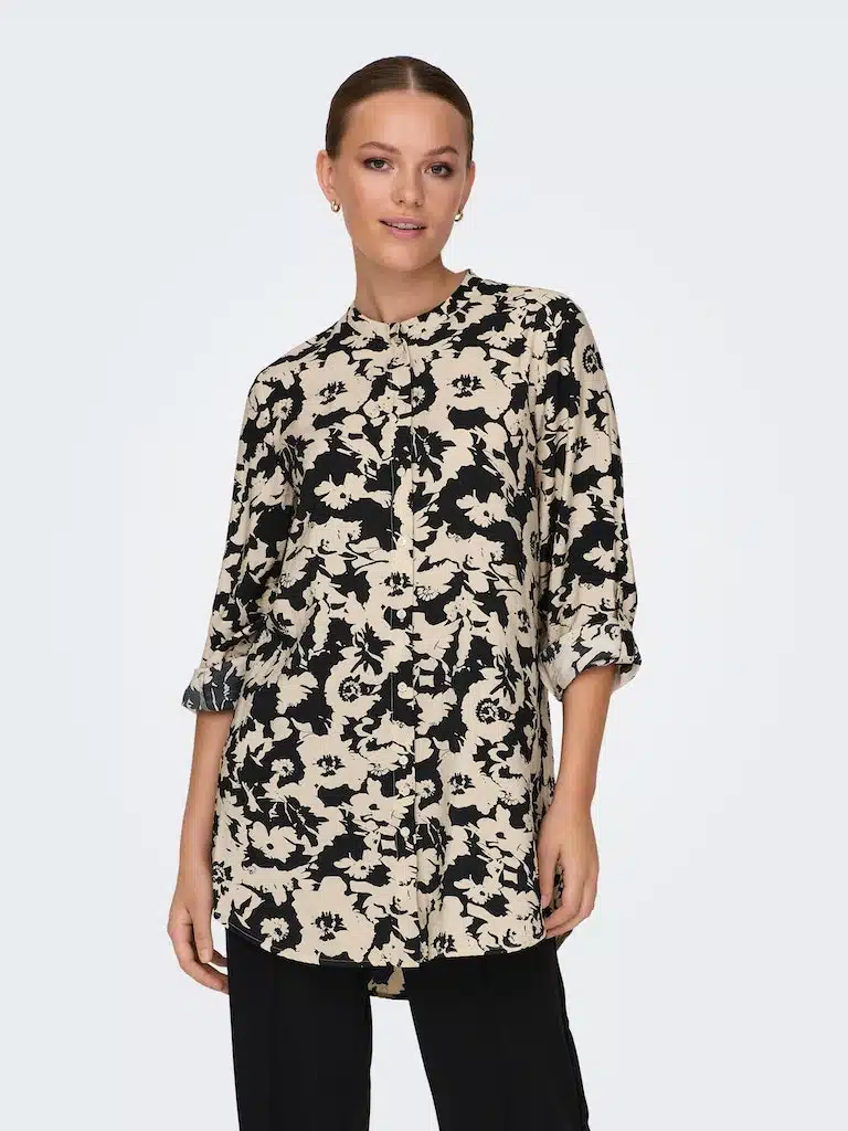 tunique noire femme à motifs Jaquelinde de Young