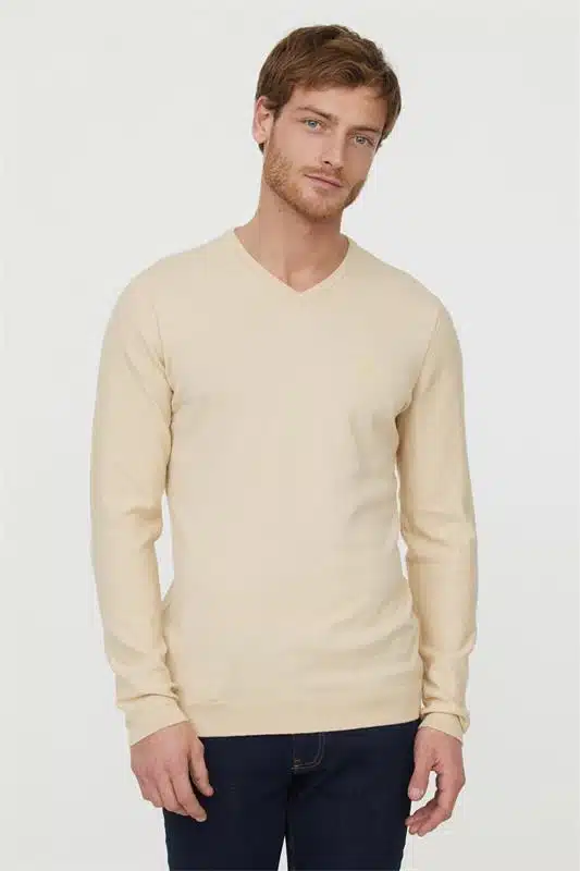 PULL HOMME COL V CREME LEE COOPER
