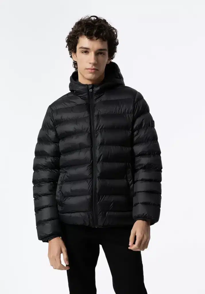 Doudoune ado garçon noire à capuche Tiffosi CASUAL SENAS