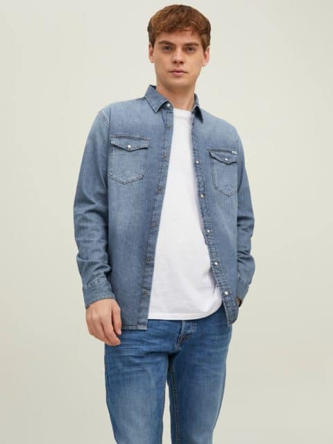 Chemise en jean à manches longues Jack and Jones pour homme