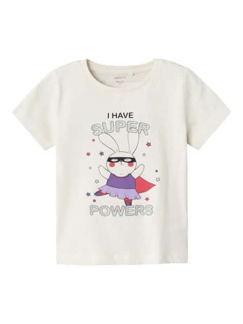 T-shirt Fille Blanc Imprimé "Super Power" de NAME IT
