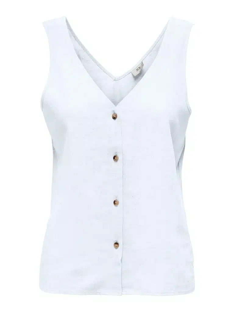 Débardeur Blanc Lin/Viscose boutonné Femme Jacqueline de Yong