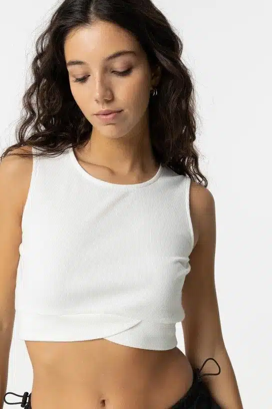 Le Débardeur Crop Top Blanc Ado Fille Tiffosi
