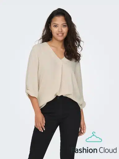 Style et Confort avec le Chemisier Femme Beige Fluide de Jacqueline de Yong