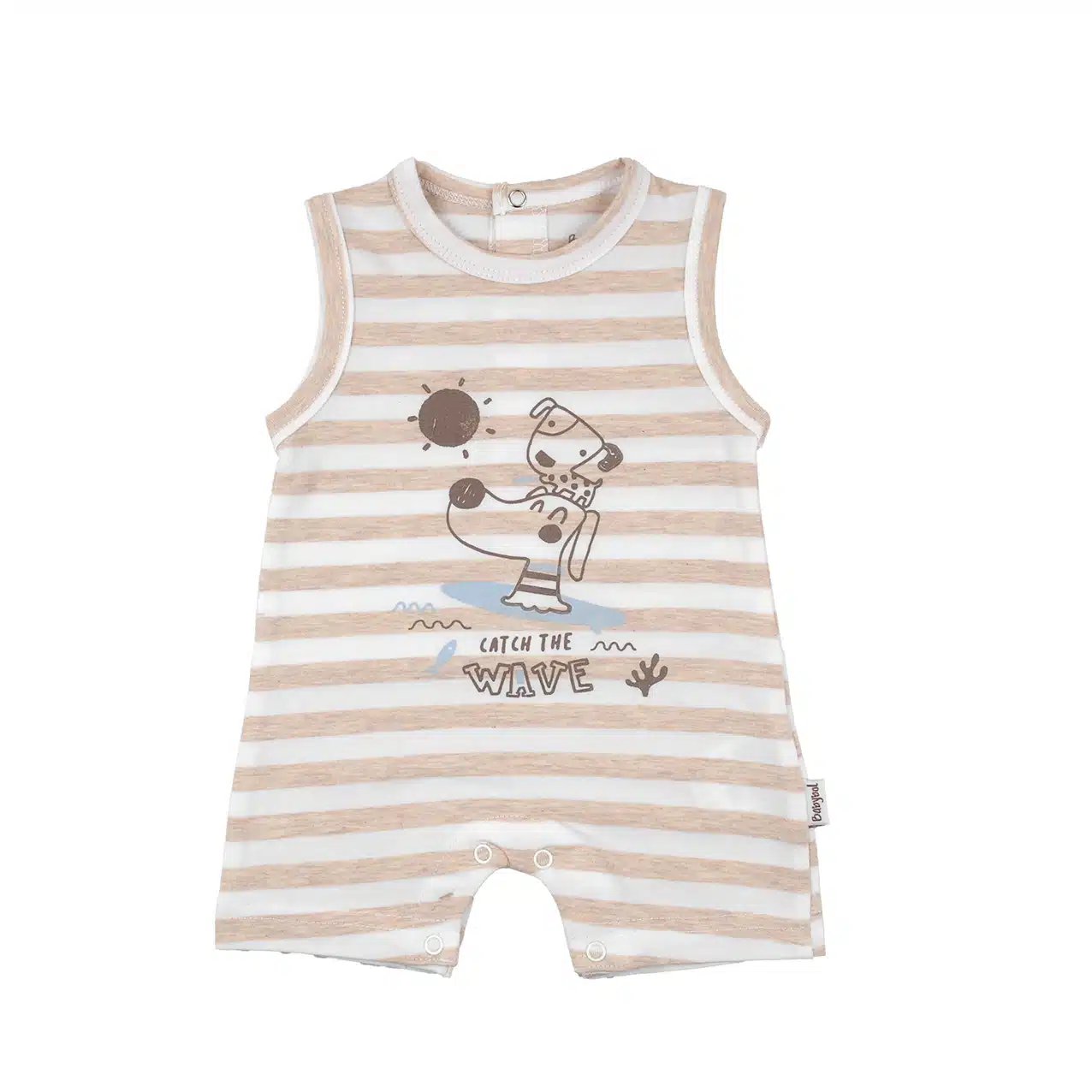 COMBI SHORT BLANCHE À RAYURE BÉBÉ GARÇON BABYBOL