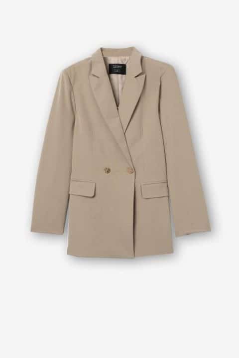 Blazer Lin Beige Femme TIFFOSI - Élégance Naturelle et Confort"