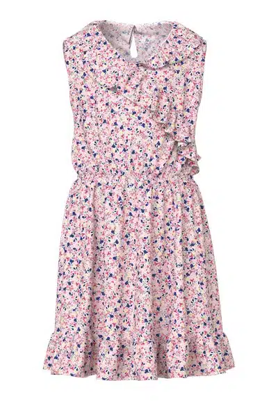 Robe fleurie rose pour fille 6-12 ans de la collection Name It.