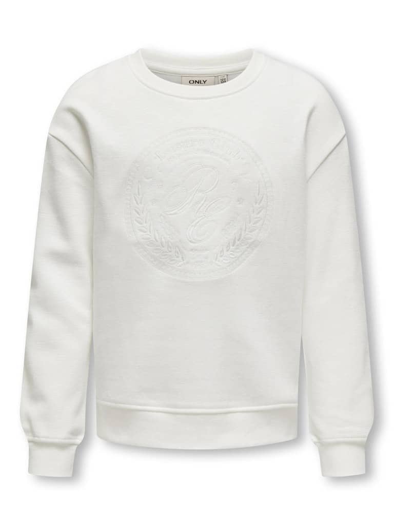 Sweat col rond blanc pour ado fille Kids Only, confortable et tendance, idéal pour toutes les occasions.