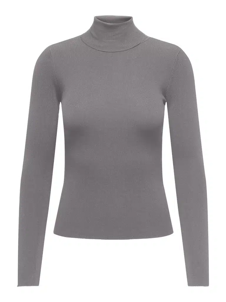 Pull col roulé gris taupe Jacqueline de Yong pour femme, du XS au XL, couleur tendance automne-hiver