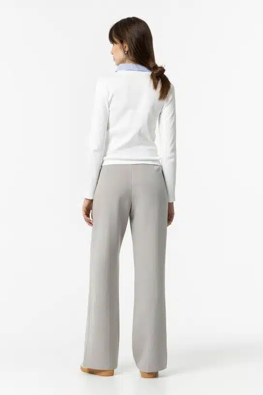 PANTALON GRIS CLAIR JAMBES LARGES XS-l FEMME TIFFOSI – Image 2