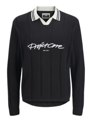 PULL NOIR COL POLO HOMME DU M AU XXL JACK & JONES