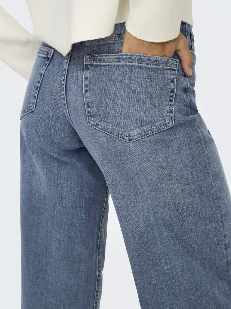Jean Bleu Taille Haute Jambe Large ONLY du XS au XL - – Image 4
