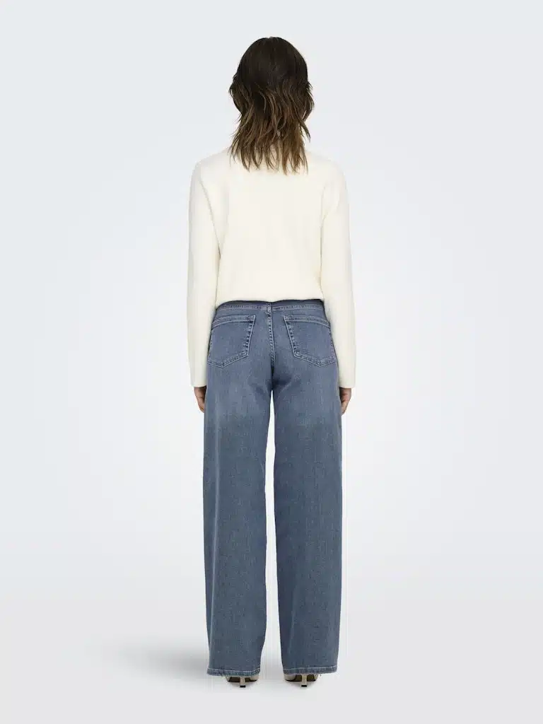 Jean Bleu Taille Haute Jambe Large ONLY du XS au XL - – Image 5
