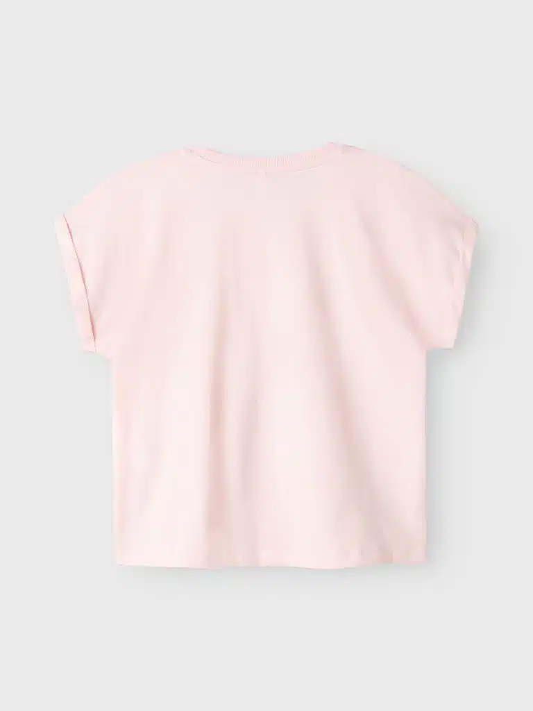 T-Shirt Col Rond Rose Imprimé Pailleté Doré Name It Fille du 6 au 12 ans – Image 3