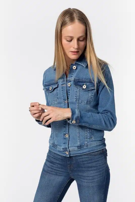 Veste en jean bleu mi-saison Tiffosi femme Trudy, confortable et tendance pour le printemps-automne 2025