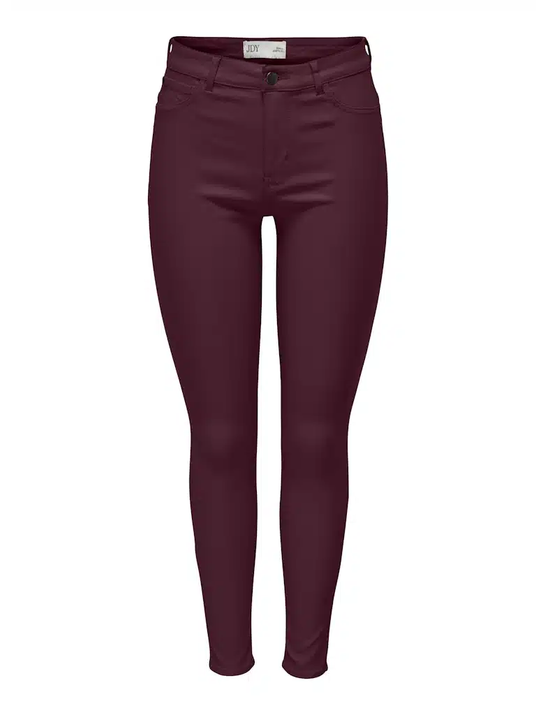 Pantalon similicuir rouge bordeaux JDY NEW THUNDER – Automne-Hiver 2025 – Image 3