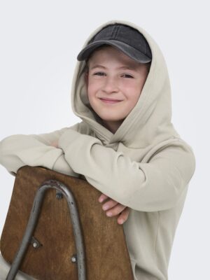 Sweat à capuche beige ONLY & SONS junior ado garçon, coupe régulière, 65% coton 35% polyester