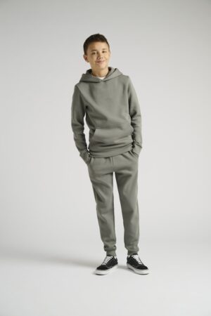 Sweat à capuche vert kaki ONLY & SONS junior ado garçon, coupe régulière, intérieur brossé