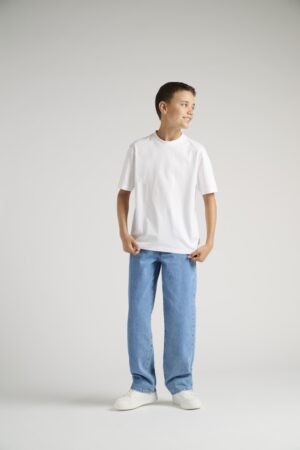 Tee-shirt manches courtes uni blanc ONLY & SONS junior ado garçon, coton biologique, coupe décontractée