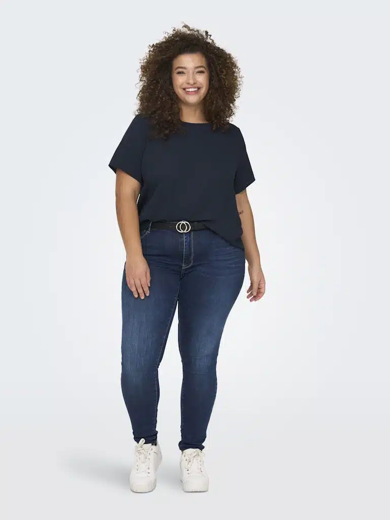Blouse manches courtes bleue grande taille Only Carmakoma femme 42-48 – Image 3