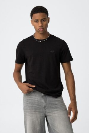 Tee-shirt uni noir manches courtes TIFFOSI pour ado garçon, coupe classique, logo poitrine, 100% coton, confortable et résistant, nouvelle collection Automne/Hiver 2025
