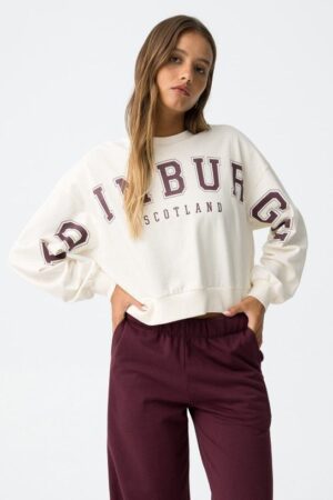 weat beige oversize à col rond Staten Island TIFFOSI ado fille pour un style urbain tendance