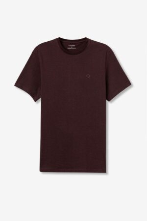 T-shirt manches courtes rouge bordeaux uni Tiffosi homme col rond avec petit logo poitrine - Automne Hiver 2025. Coupe classique confortable, 100% coton. Disponible du S au XXL chez Casual Senas. Livraison rapide et retours gratuits