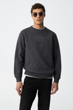 Sweat gris col rond Tiffosi Concept homme avec logo, coupe droite, 80% coton 20% polyester. Disponible du S au XXL dans la nouvelle collection Automne-Hiver 2025. Livraison rapide et retours gratuits