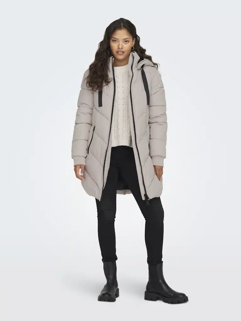 Veste parka matelassée beige JDY femme XS à XL – Image 3