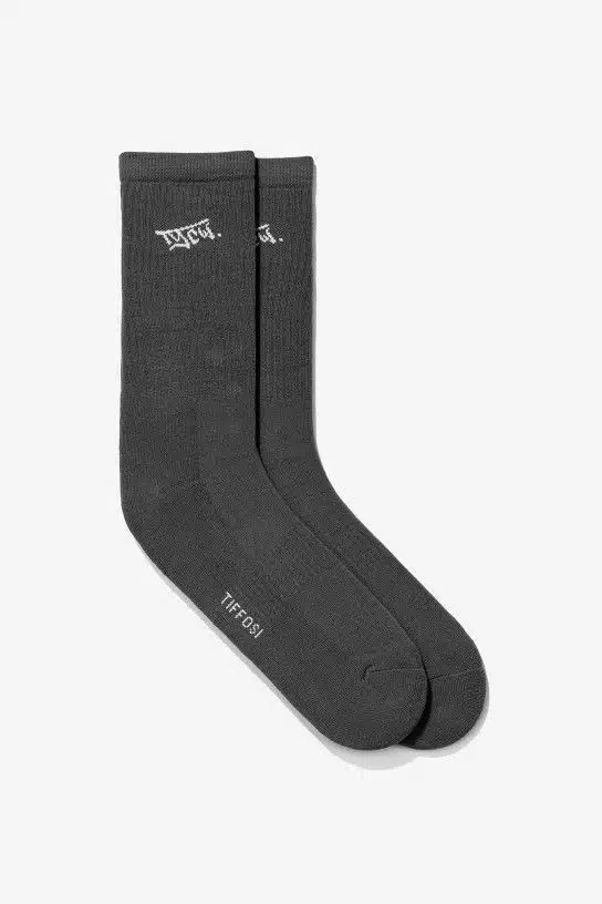 Chaussettes hautes grises Tiffosi taille 40-44, style tennis avec logo distinctif. Confortables, résistantes et élégantes pour un usage quotidien