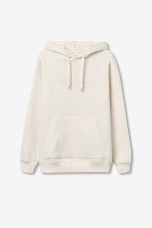Sweat beige homme Tiffosi à capuche avec logo, poche kangourou, cordon coton-polyester