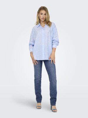 Jean bleu slim Only femme, taille moyenne, fermeture braguette zippée