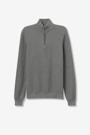 Pull col camionneur en maille chaude Tiffosi homme, disponible en noir et gris, coupe droite, 100% coton, élastique poignets et bassin. Collection Automne-Hiver 2025.