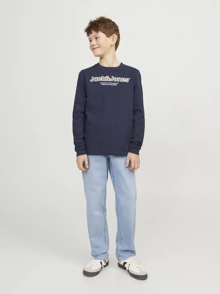 Jean bleu clair coupe droite clark Jack & Jones Junior garçon 10-16 ans – Image 2