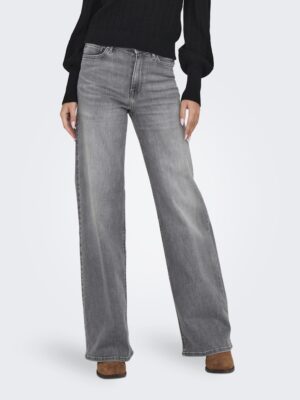 Jean gris coupe large femme ONLY taille haute confortable