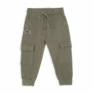 Jogging cargo vert kaki molletonné Babybol garçon 3-5 ans, pantalon jogging enfant automne hiver confortable en coton