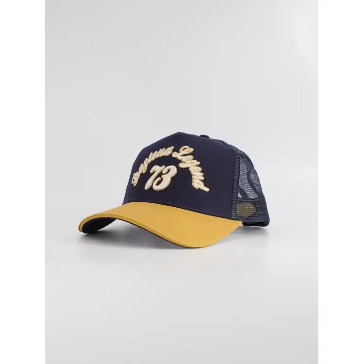 Casquette bleue coupe trucker Daytona 73 Buckhorn 103044 face coton filet polyester snapback brodé