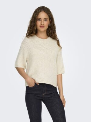 Pull beige manches 3/4 col rond JDY Linea 15367237 femme XS-XL