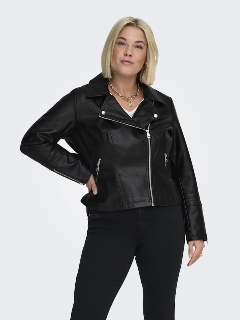 Blouson simili cuir noir femme ONLY Carmakoma grand taille