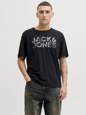 T‑shirt noir homme Jack & Jones logo fleuri