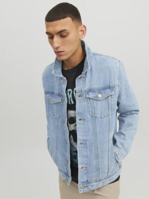 Veste en jean clair Jack & Jones homme coupe courte délavage lumineux