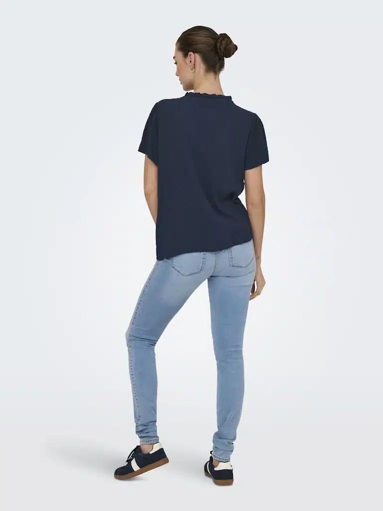 Blouse bleue JDY femme manches courtes – Collection Printemps/Été 2026 – Image 5