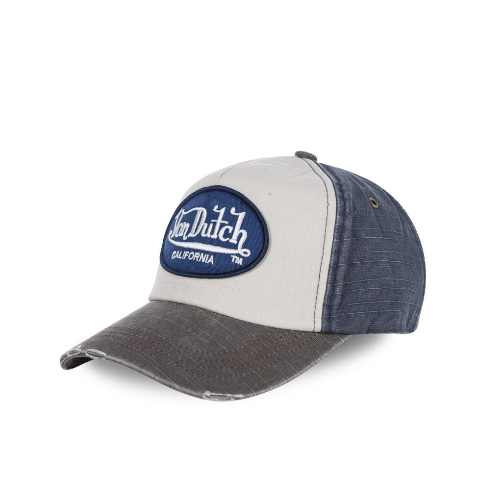Casquette Vondutch Bleue Baseball Scratch effet Usé