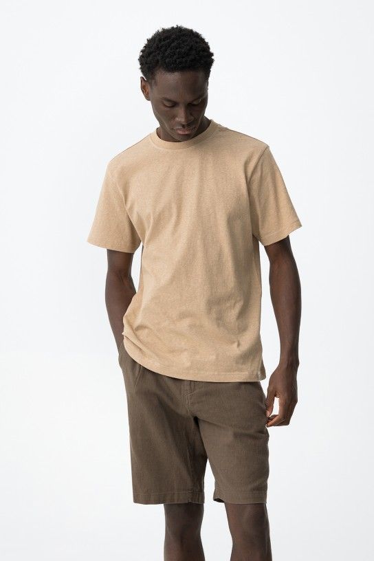 Tee-shirt homme beige sable mélange coton lin TIFFOSI Frank col rond logo bassin nouvelle collection printemps été 2026 boutique Casual Sénas.