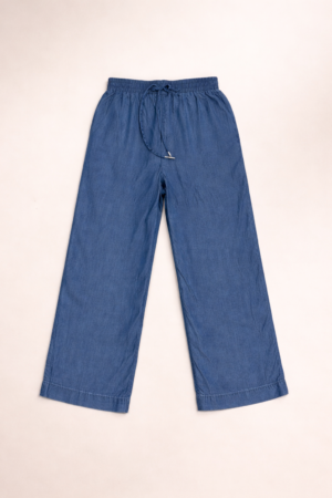 pantalon bleu coupe fluide femme TIFFOSI en TENCEL Lyocell taille élastiquée printemps été 2026