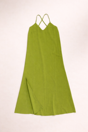 robe verte longue fendue femme TIFFOSI été petites bretelles dos croisé chic casual senas