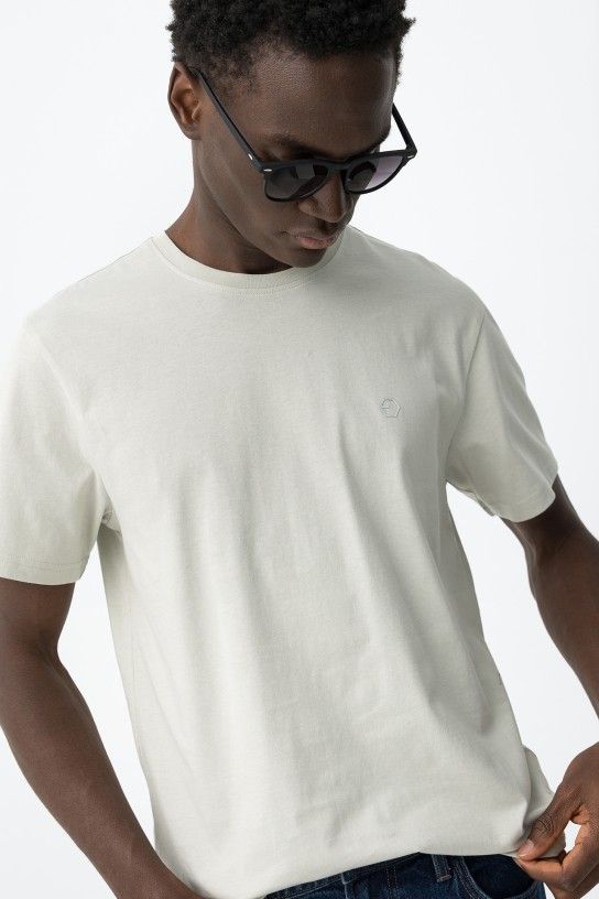 Tee-shirt homme vert sauge pastel 100% coton TIFFOSI Barton1 col rond logo poitrine nouvelle collection printemps été 2026 boutique Casual Sénas.