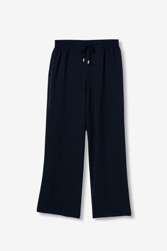 Pantalon bleu femme fluide TIFFOSI Francesca coupe 7/8ème collection printemps été 2026 boutique Casual Sénas.